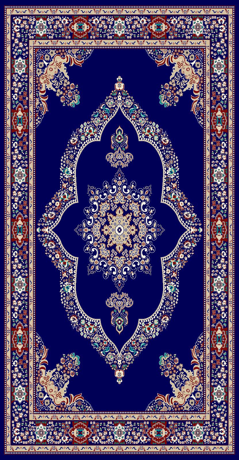 Royal Blue Turkish Carpet with Border
